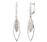 Ohrhänger 585 Gold Weißgold matt 6 Diamanten Brillanten Ohrringe Boutons
