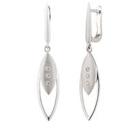 Ohrhänger 585 Gold Weißgold matt 6 Diamanten Brillanten Ohrringe Boutons