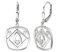 Ohrhänger 925 Sterling Silber 6 Zirkonia Ohrringe Boutons Silberohrringe