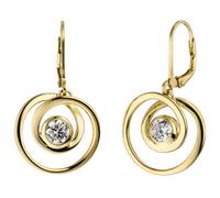 Ohrhänger 925 Sterling Silber gold vergoldet 2 Zirkonia Ohrringe Boutons