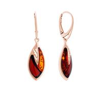 Ohrhänger aus 925 Silber mit Kirsch- und Cognacbernstein rosévergoldet