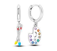 Ohrhänger aus 925er-Sterlingsilber für Damen Creolen mit Feder Stern Sonne Mondstein Saturn-Planet Kaktus Herz mit funkelndem Zirkonia für Damen und Mädchen