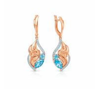 Ohrhänger Ballerina aus 585er Rotgold mit Topas, Höhe ca.43 mm PLATINA