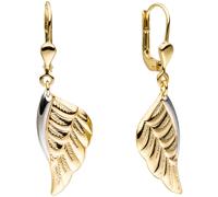 Ohrhänger Flügel Engelsflügel 333 Gold Gelbgold bicolor Ohrringe Boutons
