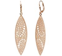 Ohrhänger lang 925 Sterling Silber rotgold vergoldet matt Ohrringe Boutons