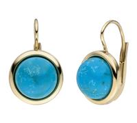 Ohrhänger rund 333 Gold Gelbgold 2 Türkise türkis