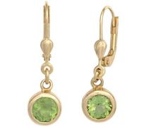 Ohrhänger rund 585 Gold Gelbgold 2 Peridote grün Ohrringe Boutons Peridot