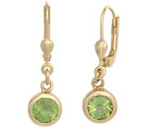 Ohrhänger rund 585 Gold Gelbgold 2 Peridote grün Ohrringe Boutons Peridot