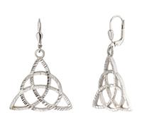 Ohrhänger Triquetra 925 Sterling Silber matt Ohrringe Boutons Silberohrringe