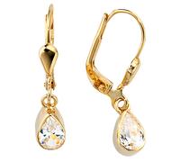 Ohrhänger Tropfen 333 Gold Gelbgold 2 Zirkonia Ohrringe Boutons Goldohrringe