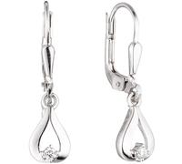 Ohrhänger Tropfen 333 Gold Weißgold 2 Zirkonia Ohrringe Boutons Weißgoldohrringe