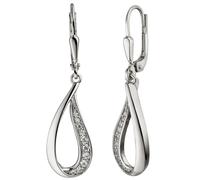 Ohrhänger Tropfen 925 Sterling Silber 20 Zirkonia Ohrringe
