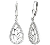 Ohrhänger Tropfen 925 Sterling Silber 64 Zirkonia Ohrringe Boutons