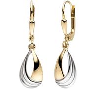 Ohrhänger Tropfen aus 333 Gold Gelbgold bicolor Ohrringe Brisur Ohrschmuck