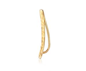 Ohrklemme ELLI "Ohrringe Single Earclimber Ohrklemme Gehämmert 925 Silber" Gr. 24, gold, Ohrringe, Damen, 24, ohne Stein, Silber 925 (Sterlingsilber) (66921721-24) gold