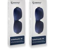 Ohropax Schlafmaske 3D in Blau - Komfortable Augenmaske zum Schlafen - weich geschäumt und hautfreundlich (Packung mit 2)