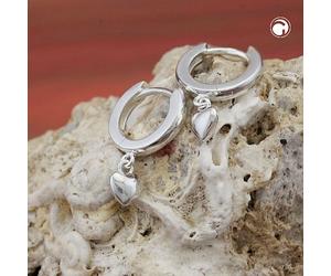 Ohrring Creole 17x12x2mm Klappscharnier kleines Herz glänzend Silber 925