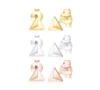 Ohrring-Set ELLI "3er Set Dreieck Geo Tricolor Minimal 925 Silber", bunt, Ohrringe, Damen, onesize, ohne Stein, Silber 925 (Sterlingsilber), Ohrring-Set (56893430-0)