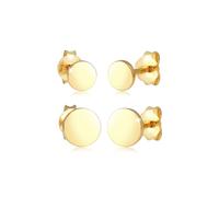 Ohrring-Set ELLI "Disc Plättchen Kreis Basic 2er Set 925 Silber", gold, Ohrringe, Damen, onesize, ohne Stein, Silber 925 (Sterlingsilber) (98705038-0) gold