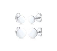 Ohrring-Set ELLI "Disc Plättchen Kreis Basic 2er Set 925 Silber", silber, Ohrringe, Damen, onesize, ohne Stein, Silber 925 (Sterlingsilber) (51304012-0) silber