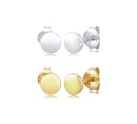 Ohrring-Set ELLI "Ohrringset Plättchen Kreis 2er Set 925 Sterling Silber vergoldet", gold, Ohrringe, Damen, onesize, ohne Stein, Silber 925 (Sterlingsilber), Ohrring-Set (60030734-0)
