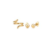 Ohrring-Set ELLI "Ohrstecker Earcuff 2er Set 925 Sterling Silber", gold, Ohrringe, Damen, onesize, ohne Stein, Silber 925 (Sterlingsilber), Ohrring-Set (11653749-0)