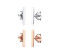 Ohrring-Set ELLI "Ohrstecker Stab 2er Set 925 Sterling Silber Bicolor", rosa (rosegold), Ohrringe, Damen, onesize, ohne Stein, Silber 925 (Sterlingsilber), Ohrring-Set (14736618-0)