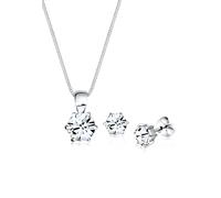 Elli Schmuckset »Basic mit Swarovski® Kristall rund«, weiß