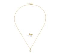 Ohrring und Ketten Set FIRETTI "Multipack Schmuck Geschenk Silber 925 Perlenhalskette Perlenohrstecker", gelbgoldfarben, weiß, Schmuck_Sets, Damen, Perlen, Silber 925 (Sterlingsilber), glänzend, mit S