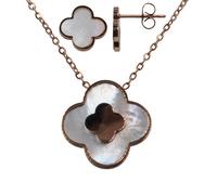 Ohrring und Ketten Set FIRETTI, roségoldfarben, perlmuttfarben, Schmuck_Sets, Damen, Edelstahl (18238121-0) roségoldfarben, perlmuttfarben