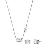 Ohrring und Ketten Set MICHAEL KORS "Mulitpack Schmuck Silber 925 Premium Kors Brilliance", silber (silberfarben, kristallweiß, kristallweiß), Schmuck_Sets, Damen, Silber 925 (Sterlingsilber), glitzer