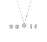 Ohrring und Ketten Set MICHAEL KORS "Mulitpack Schmuck Silber 925 PREMIUM LOCKET", bunt (silberfarben, weiß, weiß), Schmuck_Sets, Damen, Silber 925 (Sterlingsilber), mit Zirkonia (synth.) (71580969-0)