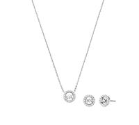 Ohrring und Ketten Set MICHAEL KORS "Multipack Schmuck Geschenk Silber 925 PREMIUM", silberfarben, kristallfarben, kristallweiß, Schmuck_Sets, Damen, Silber 925 (Sterlingsilber), mit Zirkonia (synth.)