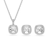 Ohrring und Ketten Set SWAROVSKI "Multipack Schmuck Geschenk UNA", metallfarben, kristallweiß, kristallweiß, Schmuck_Sets, Damen, Metall, mit Swarovski Kristall (68683019-0) metallfarben, kristallweiß