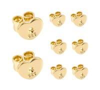 Ohrring Verschlüsse Gold, 8 Stück Silber 925 Ohrstecker Ohrring Stopper Gold Herz Ohrstopper Verschlüsse Stecker Sicher Ersatz Pfosten Herzförmig Flacher Schmetterling Ohrringverschlüsse Golden
