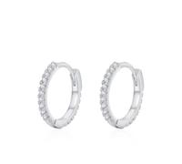 Ohrringe 14 Karat Weißgold Au585 mit Labor Diamant, Ewigkeit Creole