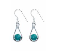 Ohrringe 925 Silber Türkis Edelstein Ohrhänger echt Silber Damen Sterling Silber Hänger Geschenk (MOH-152-15)