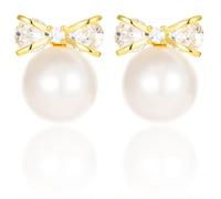 Ohrringe aus 14 Karat Gold mit Perlen für Damen, Gelbgold, Perle