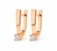 Ohrringe aus 585er Rotgold mit Brillanten 2 Stück ca. 0,15 ct. GSI, Höhe ca. 15 mm