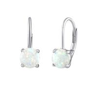 Ohrringe aus Silber 925 mit synthetischem Opal 6 mm