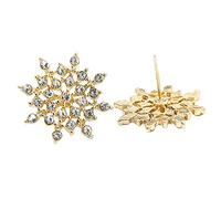 Ohrringe Damen Ohrstecker Weihnachten Temperament Intarsien Schneeflocke Ohrringe Zirkonia Winter Schneeflocken Elegante Ohrringe Starstruck Doppelte Ohrringe Kugel Silber (Gold-3, One Size)