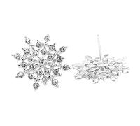 Ohrringe Damen Ohrstecker Weihnachten Temperament Intarsien Schneeflocke Ohrringe Zirkonia Winter Schneeflocken Elegante Ohrringe Starstruck Schneeflocke Ohrringe Brautohrringe (D-Silver, One Size)