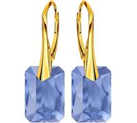 Ohrringe Damenohrringe Klapperverschluß Silber 925 Ohrhänger mit Kristallen Vergoldung mit Gelbgold 24 Karat / 750 Gold Ohrschmuck Geschenk für Frau Mädchen (Sapphire)