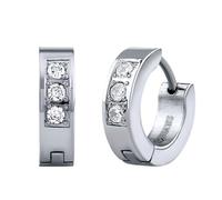 Ohrringe Edelstahl Creolen 14 mm mit Zirkonia