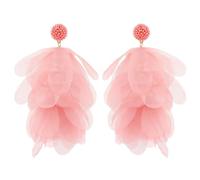 Ohrringe für Damen Mädchen Bunte Blatt Ohrringe Stoffblumen-Cluster Elegante Böhmische Modeschmuck Geschenke Zubehör für Valentinstag Geburtstag