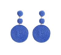 Ohrringe für Frauen Handgemacht Raffia Boho-Stil RetroGeometrische Ohrringe Creolen Für Damen Mädchen Birthday Valentines Day Gift, Blau