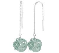 Ohrringe für Frauen,Schmuck Jade-Drachen-Ohrringe, reines Silber, antiker Drache, der Harmonie-Schnalle trägt, blaues Wasser, Fei Cui-Jadeit-Donut-Ohrstecker, Feng Shui, Reichtum, Liebe, Amulett, Ohrh