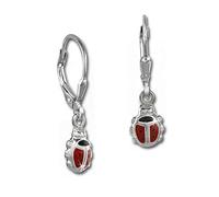 Ohrringe für Kinder Ohrhänger Sterling Silber Marienkäfer rot schwarz D4SDO584R Ohrhänger