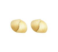 Ohrringe Gold Damen, Chunky Ohrstecker Hypoallergen, 18K Vergoldet Wellen-Ohrringe für Damen, Herren, Kinder