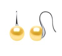 Ohrringe Haken Süßwasserperlen 9-10 mm Knöpfe Golden 925 Einheitsgröße